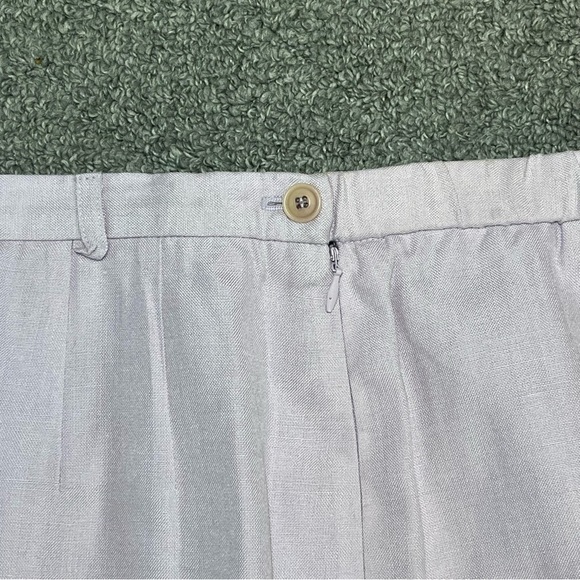 Vintage Talbots Pleated Linen Rayon A Line Skirt Size 12 Purple Lined Front Zip - Picture 3 of 12